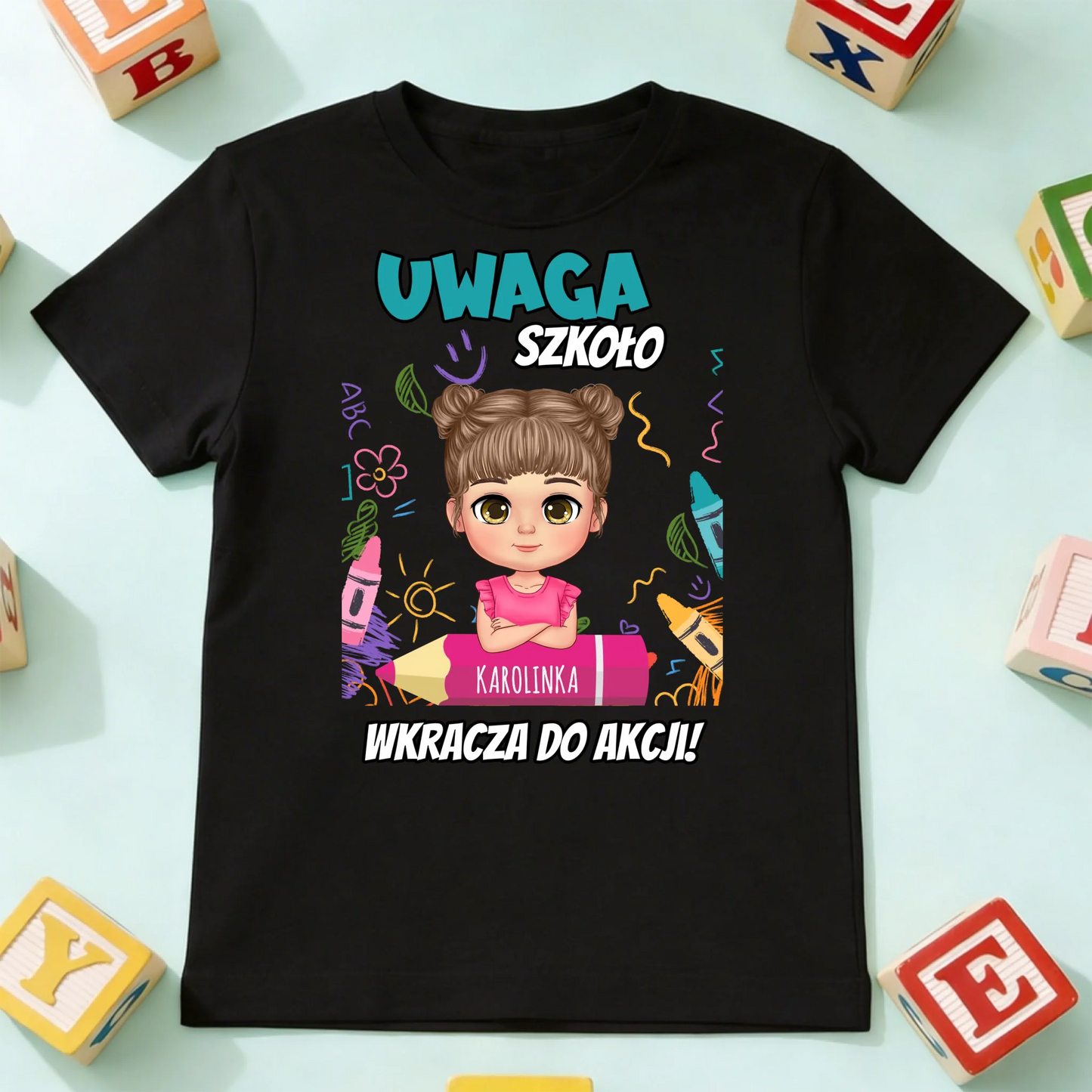 koszulka dziecko czarna przód