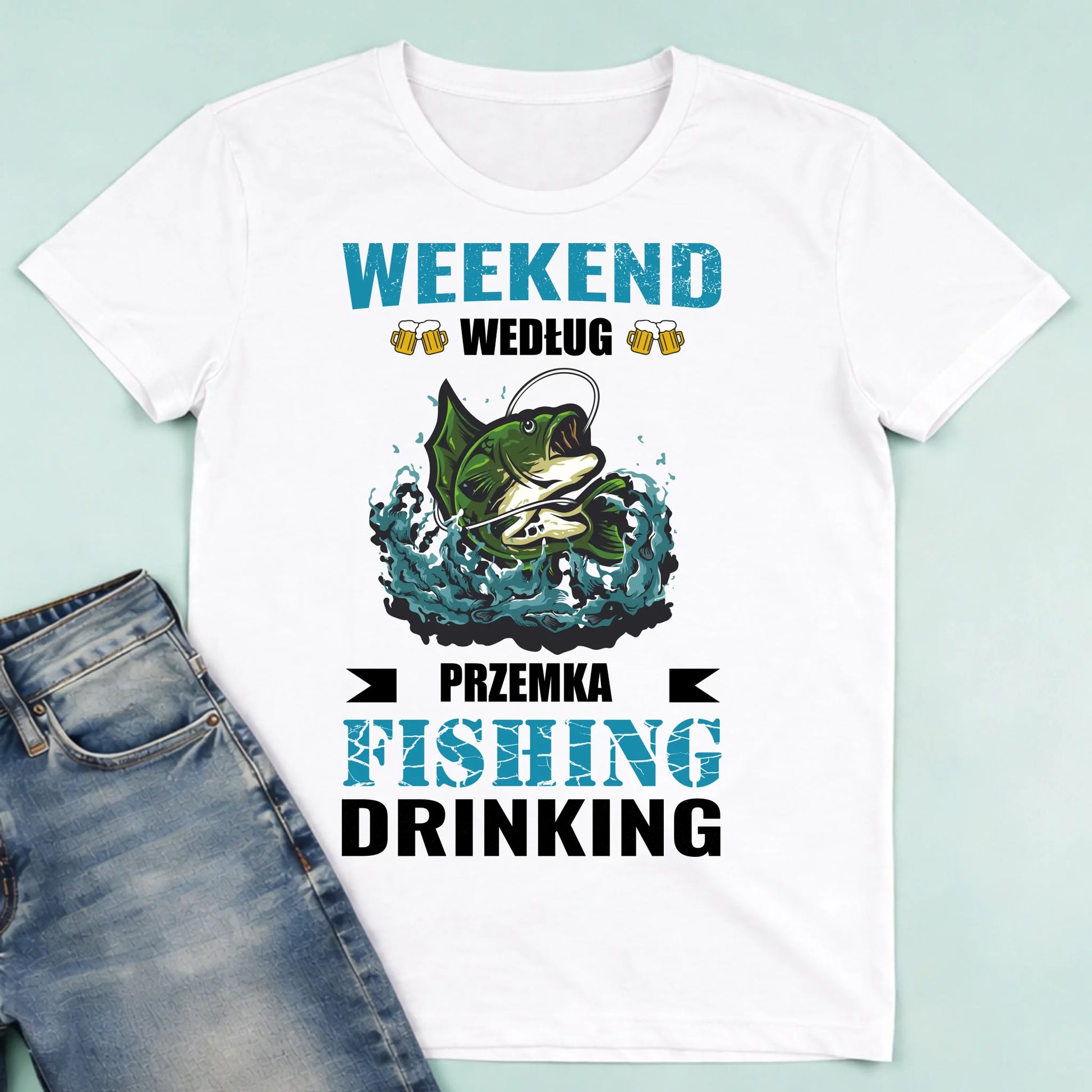 męska biała koszulka przód 1