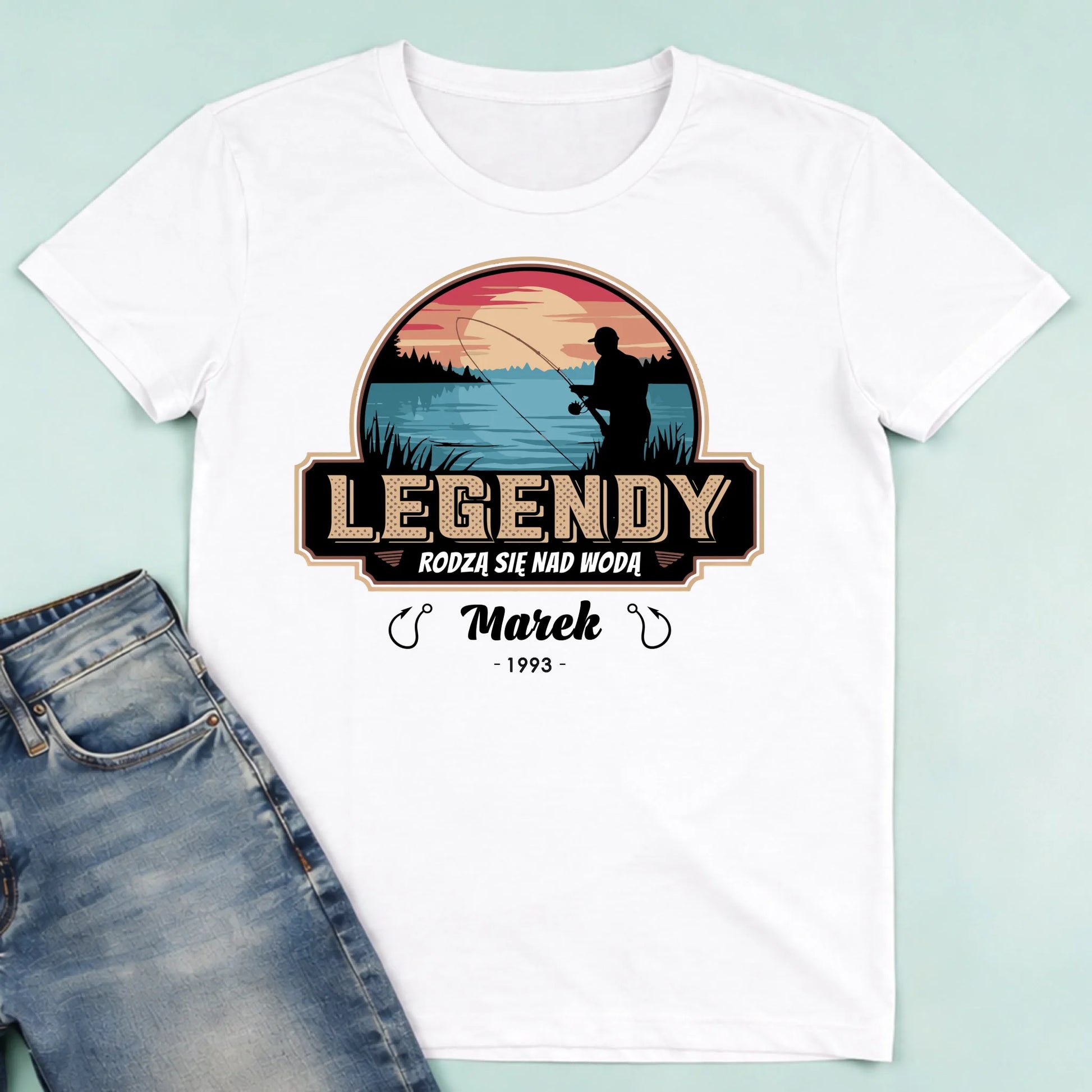 męska biała koszulka przód 1