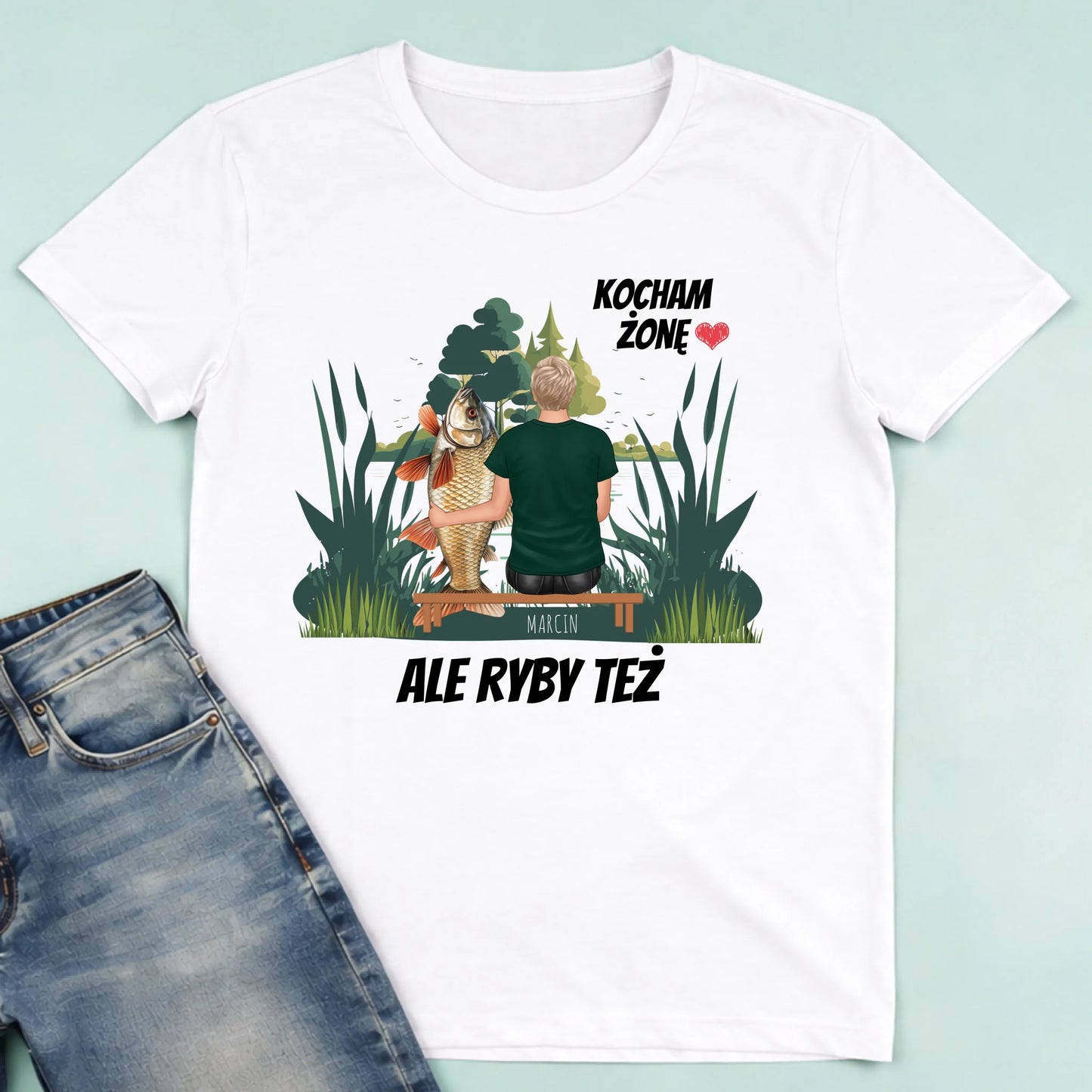 męska biała koszulka przód 1