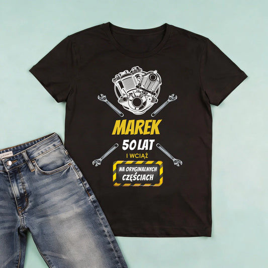 męska czarna koszulka przód