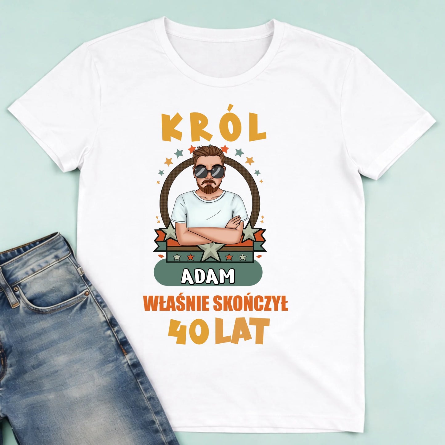 męska biała koszulka przód 1