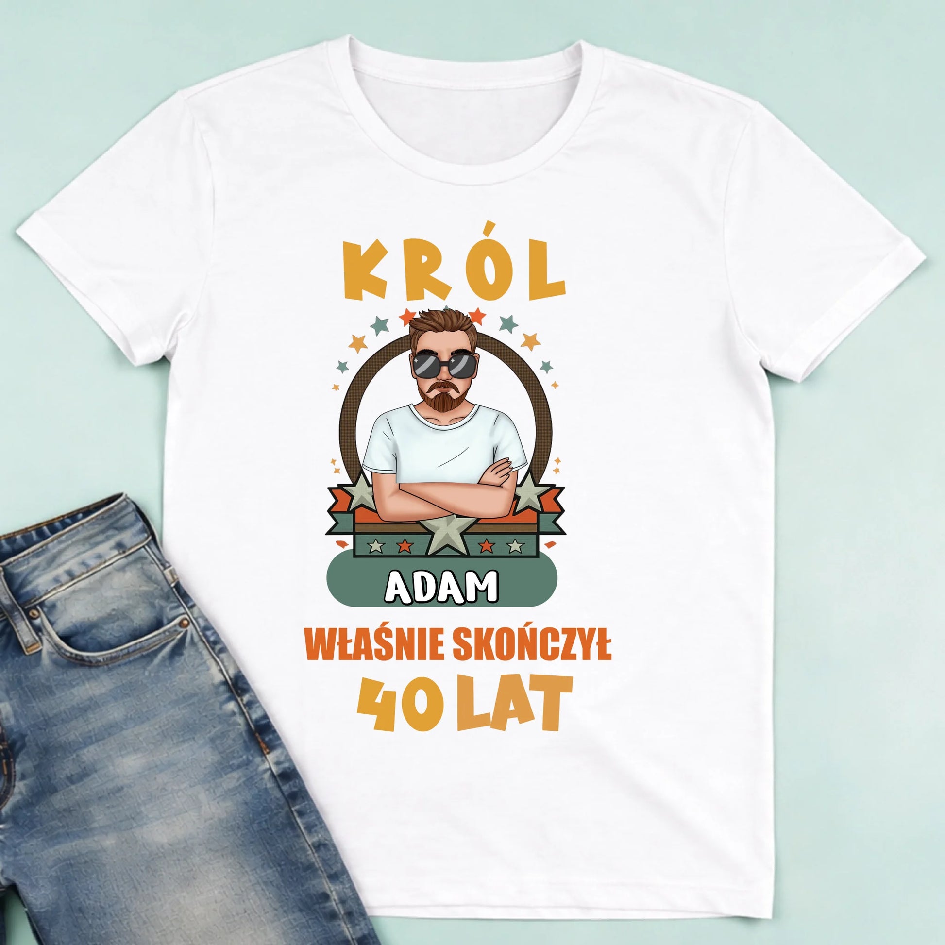 męska biała koszulka przód 1