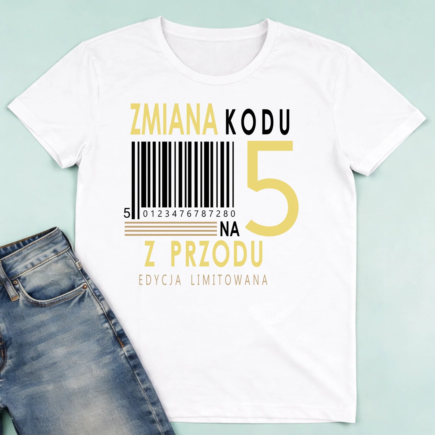 męska biała koszulka przód 1