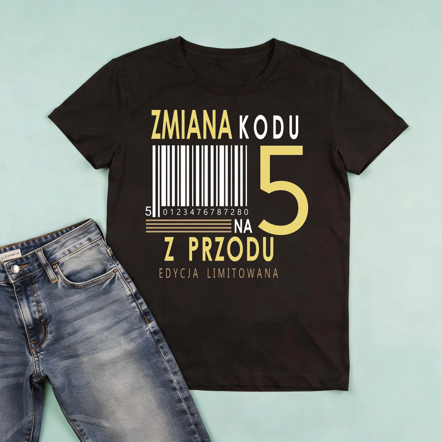 męska czarna koszulka przód