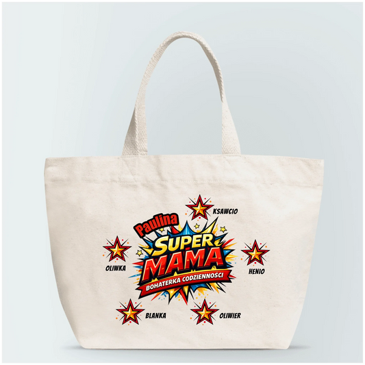 Torba Super Mama - personalizowana - prezent na dzień mamy #2877