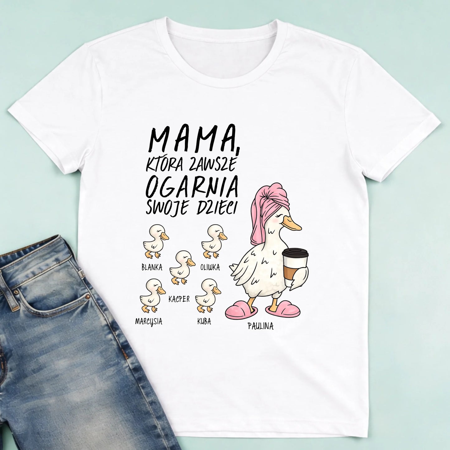 męska biała koszulka przód 1