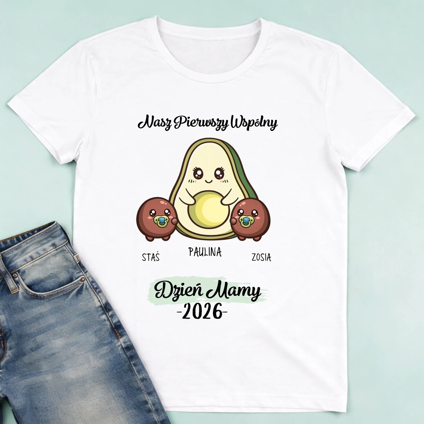 męska biała koszulka przód 1