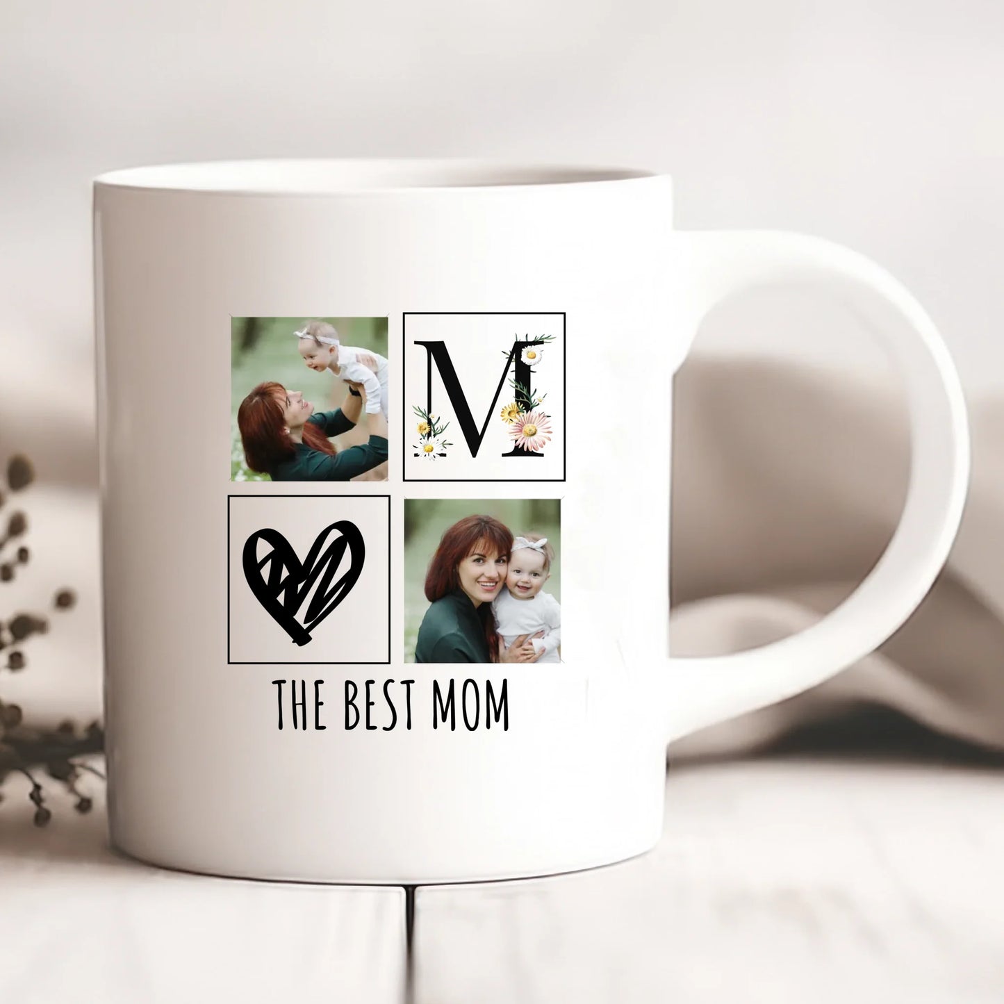 Kubek personalizowany dla mamy THE BEST MAM | z personalizowanymi zdjęciami #6681