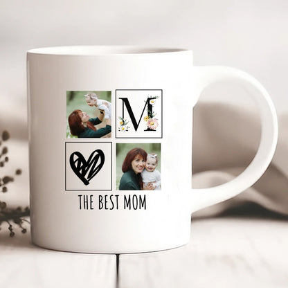 Kubek personalizowany dla mamy THE BEST MAM | z personalizowanymi zdjęciami #6681