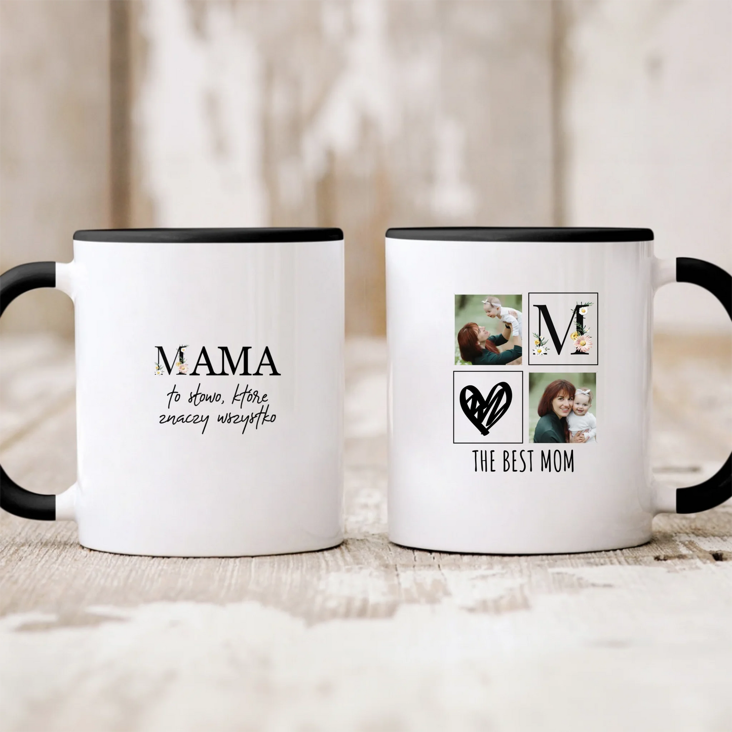 Kubek personalizowany dla mamy THE BEST MAM | z personalizowanymi zdjęciami #6681