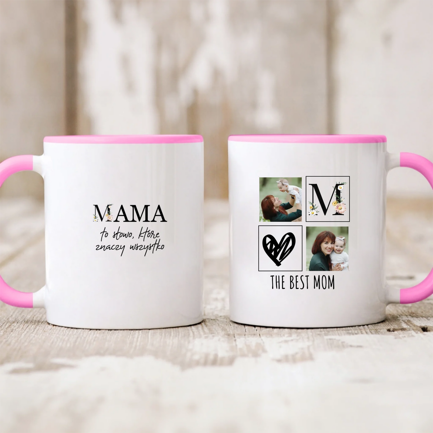 Kubek personalizowany dla mamy THE BEST MAM | z personalizowanymi zdjęciami #6681