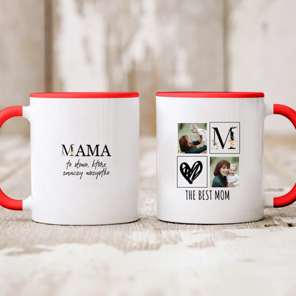 Kubek personalizowany dla mamy THE BEST MAM | z personalizowanymi zdjęciami #6681