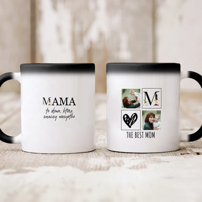 Kubek personalizowany dla mamy THE BEST MAM | z personalizowanymi zdjęciami #6681