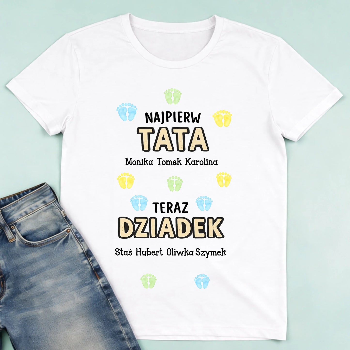 męska biała koszulka przód 1