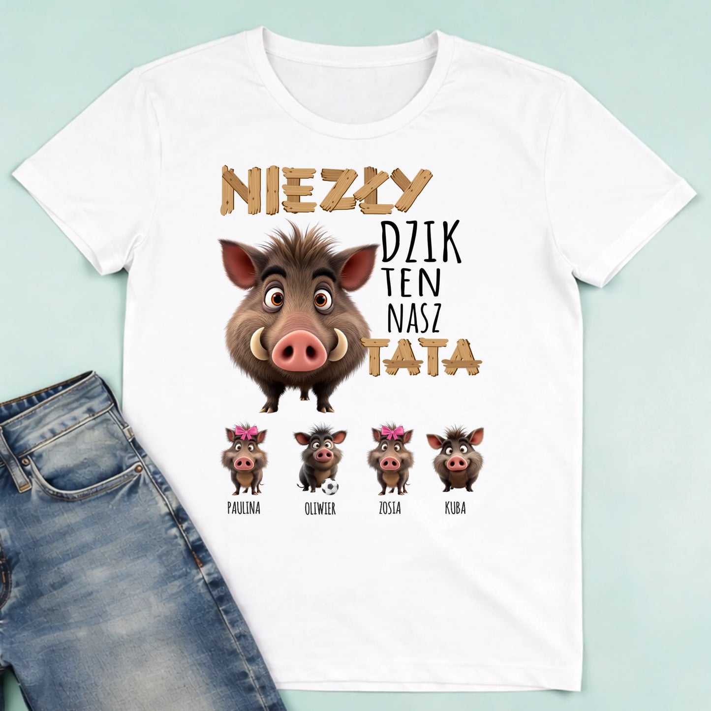 męska biała koszulka przód 1