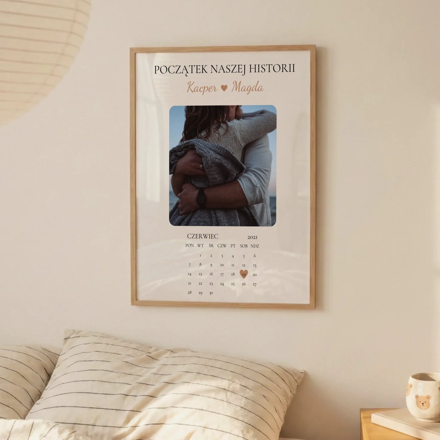 Plakat dla par ze zdjęciem - Początek Naszej Historii - Personalizowany w ramce #982