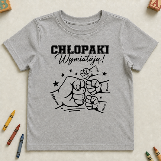 Koszulka na dzień chłopaka - "chłopaki wymiatają" - Personalizowana #92214 — mockup cmto48tzc0001qeucvfkp30b7