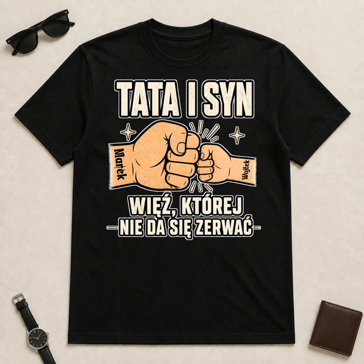 Koszulka na dzień chłopaka - "Tata i Syn/Córka" - Personalizowana #79221 — mockup cmtgvrenkcd5nqf33bk280k19