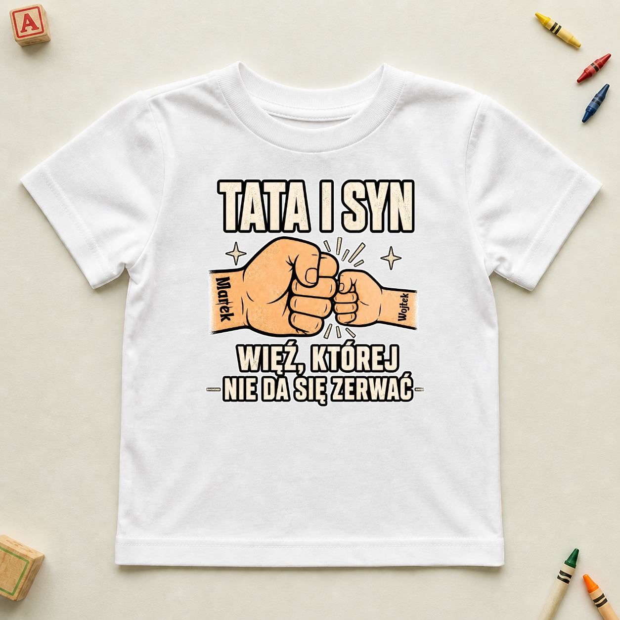 Koszulka na dzień chłopaka - "Tata i Syn/Córka" - Personalizowana #79221 — mockup cmtgvsi05cd7xqf3345htrnsy