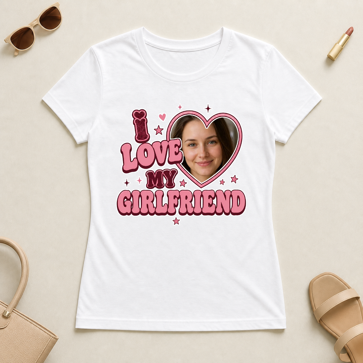Koszulka I Love My Girlfriend/Wife ze zdjęciem #84211 — mockup cmtgvzq9dcdx2qf33duse1sru