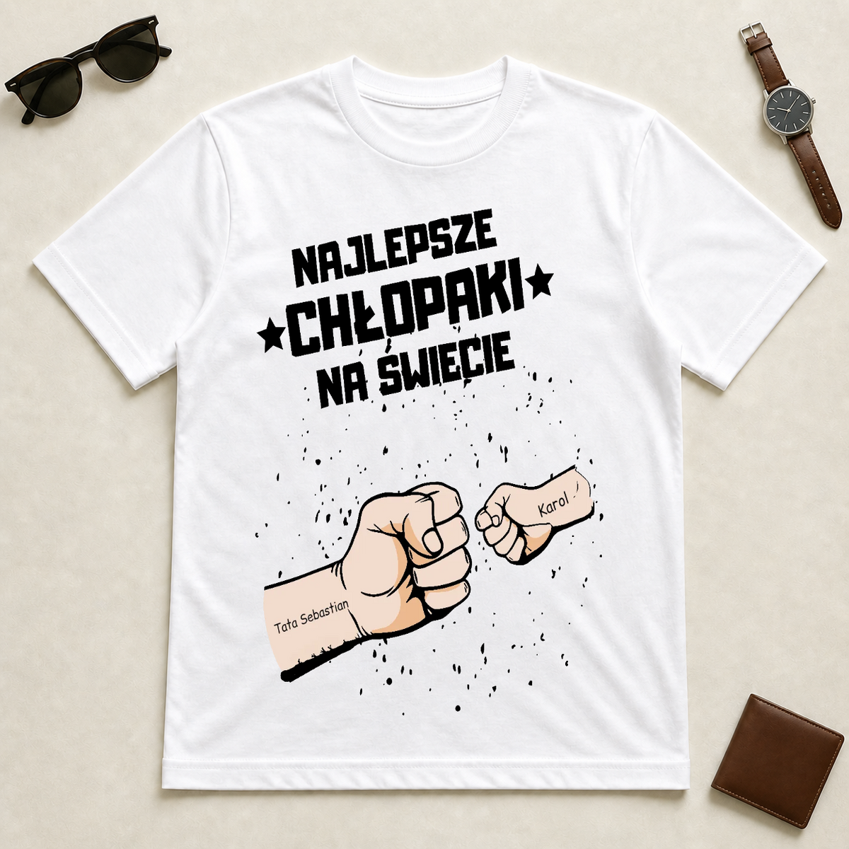 Koszulka personalizowana dla chłopaków NAJLEPSZE CHŁOPAKI | motyw z pięściami #14214 — mockup cmton67d42lljqy2j8g7sc5qn