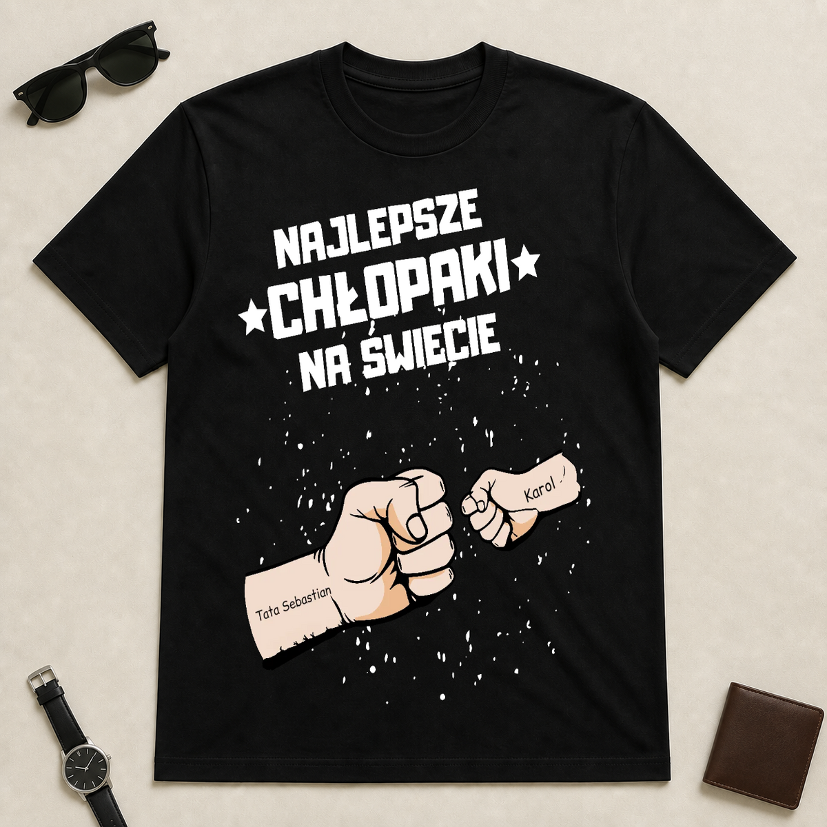Koszulka personalizowana dla chłopaków NAJLEPSZE CHŁOPAKI | motyw z pięściami #14214 — mockup cmton67da2llnqy2jl9fu0bi3