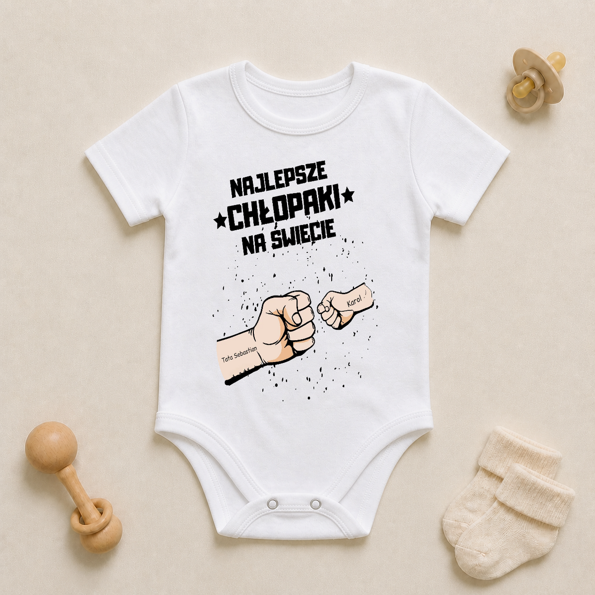 Koszulka personalizowana dla chłopaków NAJLEPSZE CHŁOPAKI | motyw z pięściami #14214 — mockup cmton67do2lm3qy2jf0oc2gyc