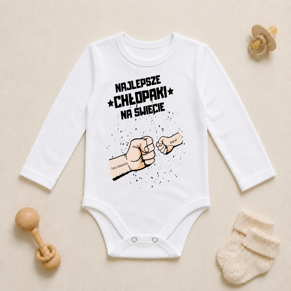 Koszulka personalizowana dla chłopaków NAJLEPSZE CHŁOPAKI | motyw z pięściami #14214 — mockup cmton67ds2lm7qy2jsr1rym7j