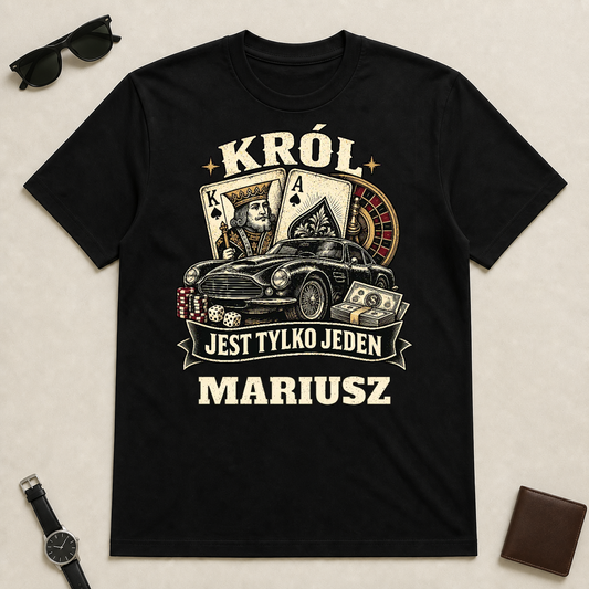Koszulka na dzień chłopaka - Król Jest Tylko Jeden - Personalizowana #019921 — mockup cmu10c4jp0006pc5n62gizbv9
