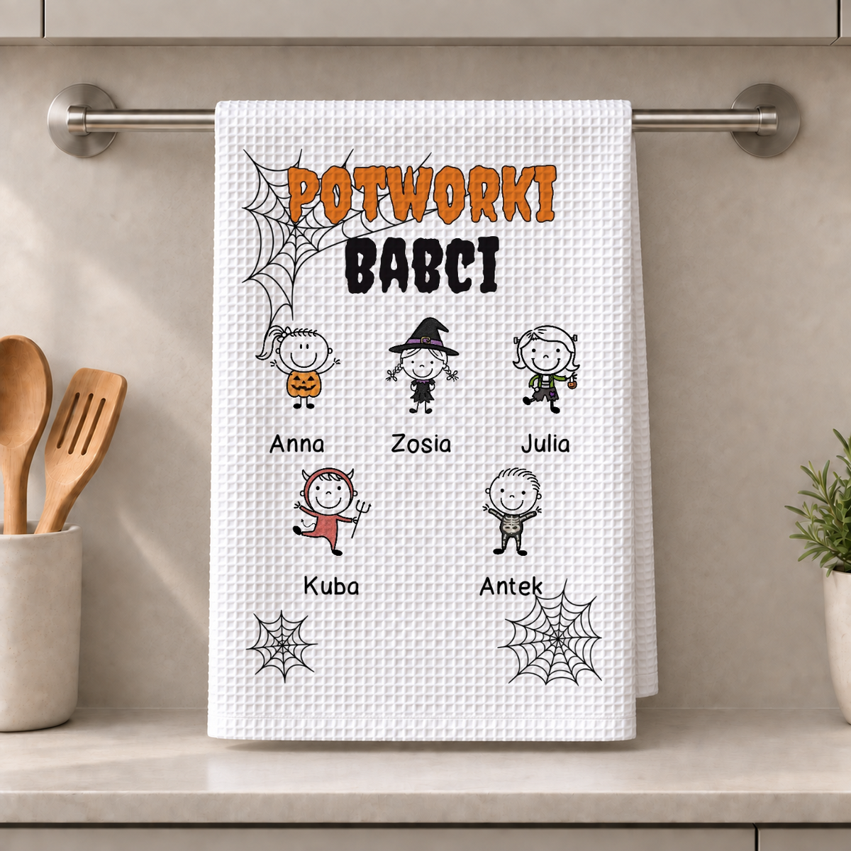 Ręcznik Kuchenny (ściereczka) - Potworki Mamy/Babci - Personalizowany prezent na Halloween #163622