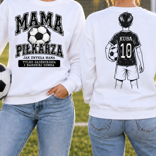 Bluza unisex bez kaptura dla mamy piłkarza z numerem i ksywką - Personalizowana #2942100
