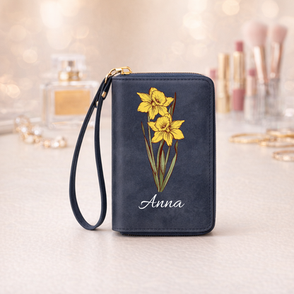 Personalizowany portfel z kwiatem urodzinowym i imieniem [PC-MOCKUP:cmv71sykd0000mribd2sjh5sm:fe5763cea6ade31d87e5f190:fe5763cea6ade31d87e5f190b764b5091e2f89aea8a78c56f3e73ce476b9d251]