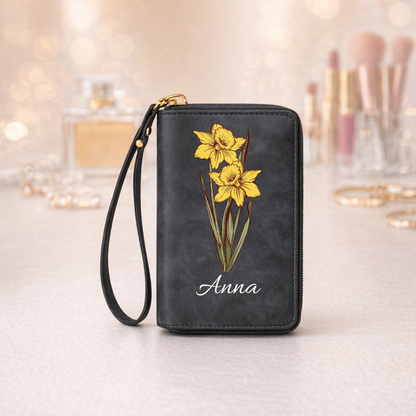 Personalizowany portfel z kwiatem urodzinowym i imieniem [PC-MOCKUP:cmv71sykd0000mribd2sjh5sm:30225d1fd19bfa3a584574a3:30225d1fd19bfa3a584574a349b7360faaf3ea1895977154640bf8385fe263d9]