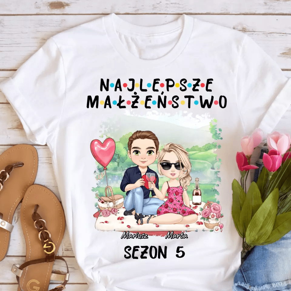 Koszulka ze wzorem dla par - najlepsze małżeństwo - Personalizowana #4499 - Tortli