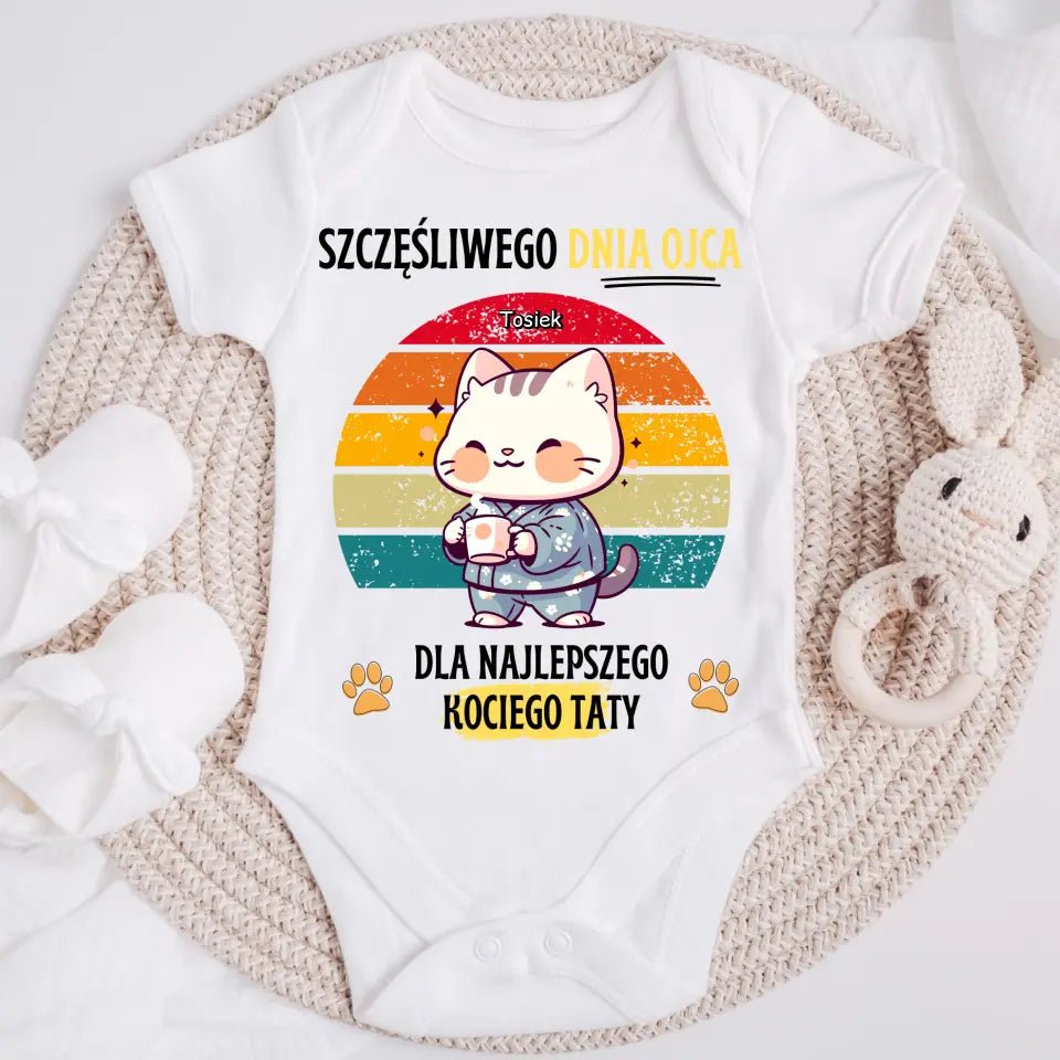 Koszulka ze wzorem tata + kot - Personalizowana #4491 - Tortli